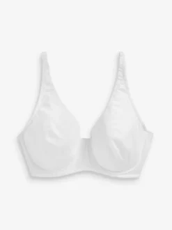 Marineblauw/roze/wit - DD+ ultiem comfort beha's van katoenmix verpakking van 3