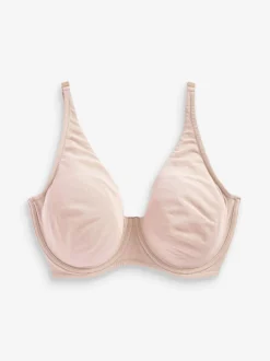 Marineblauw/roze/wit - DD+ ultiem comfort beha's van katoenmix verpakking van 3