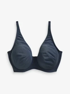Marineblauw/roze/wit - DD+ ultiem comfort beha's van katoenmix verpakking van 3
