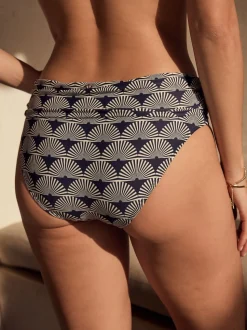 Marineblauw/witte waaier - Bikinibroekjes