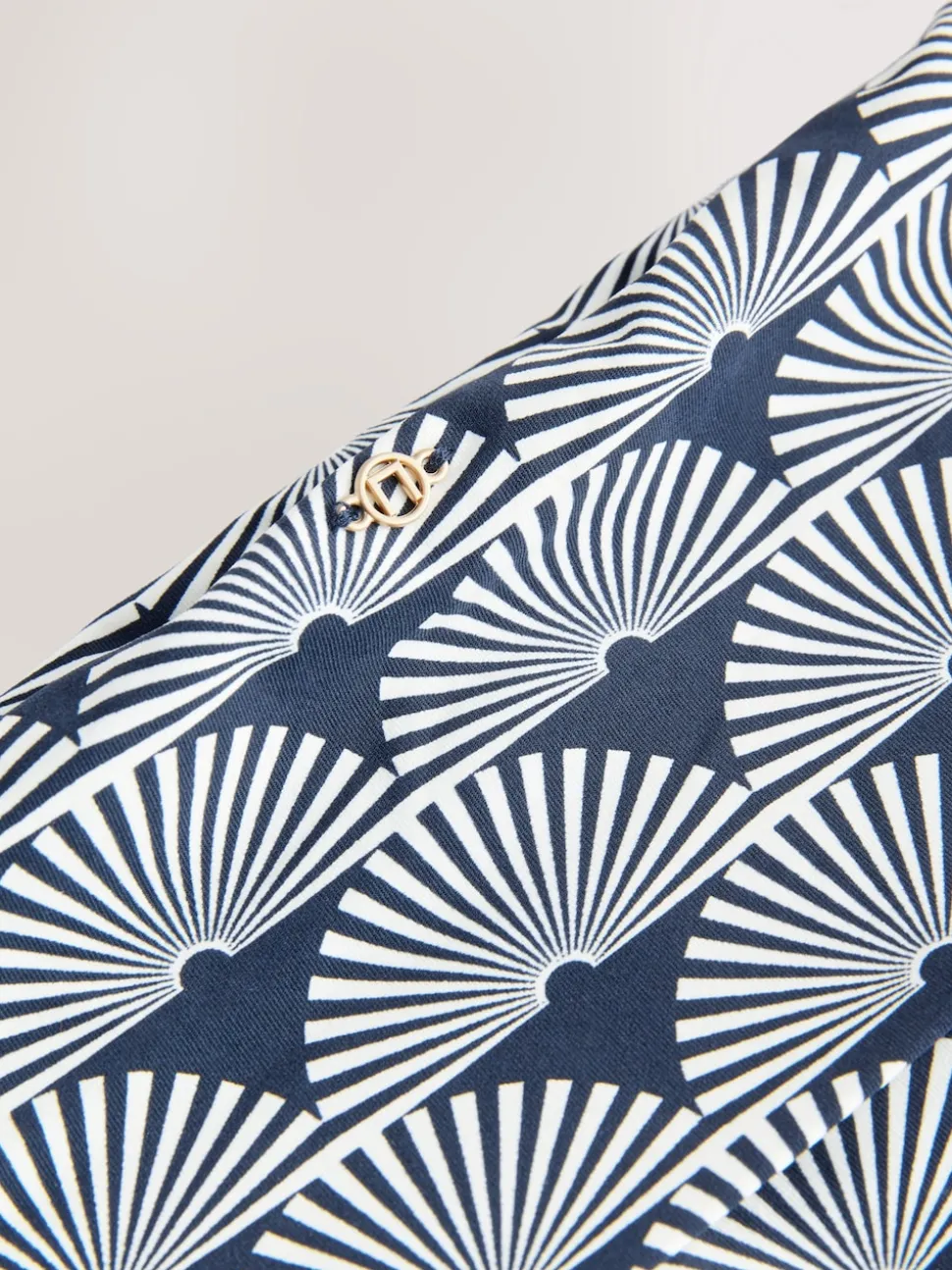Marineblauw/witte waaier - Bikinibroekjes