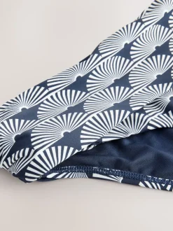 Marineblauw/witte waaier - Bikinibroekjes