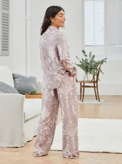Mauve roze - Laura Ashley Josette pyjama met knopen