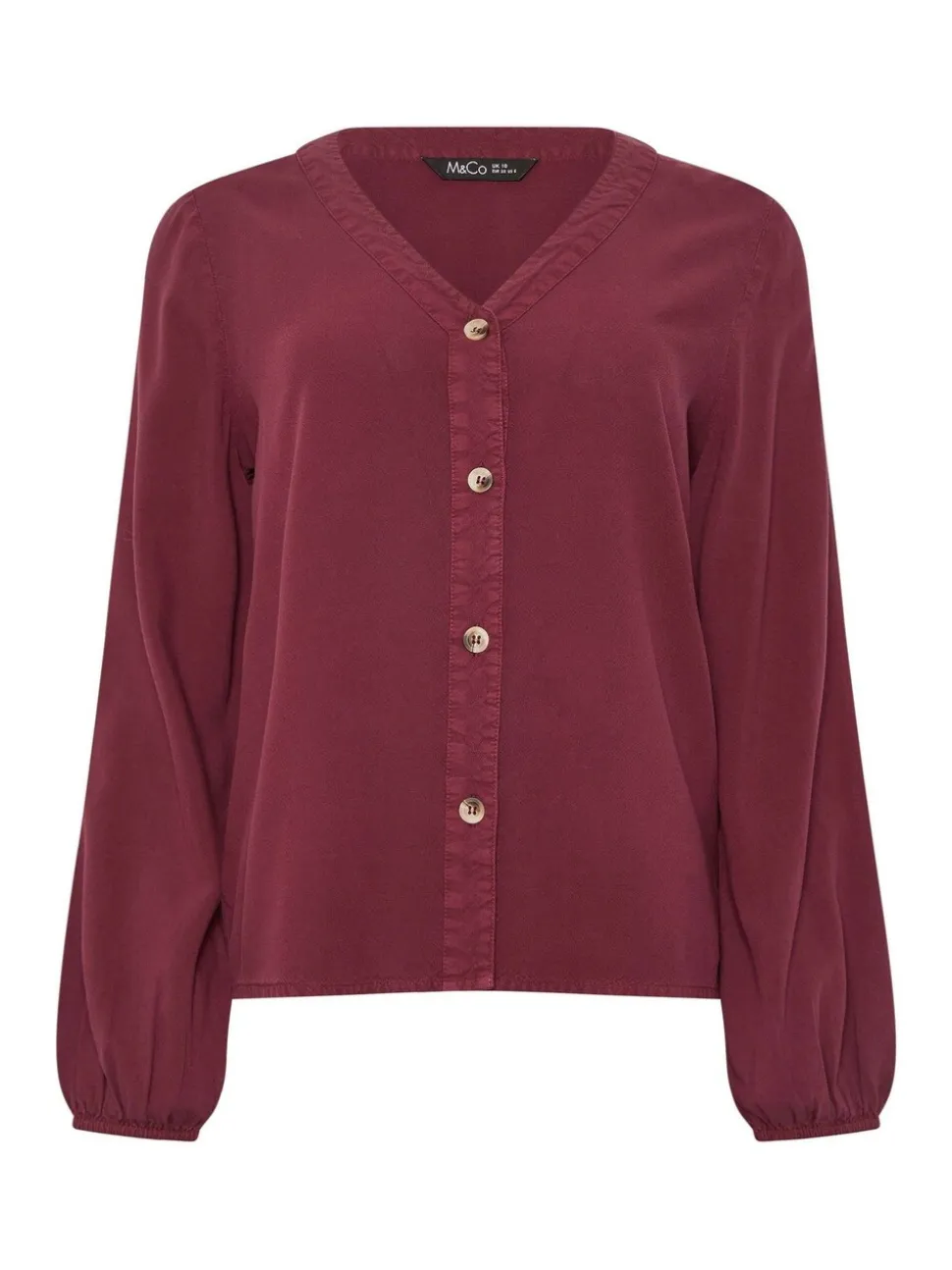 M&Co Acid Wash Long Sleeve Shirt
