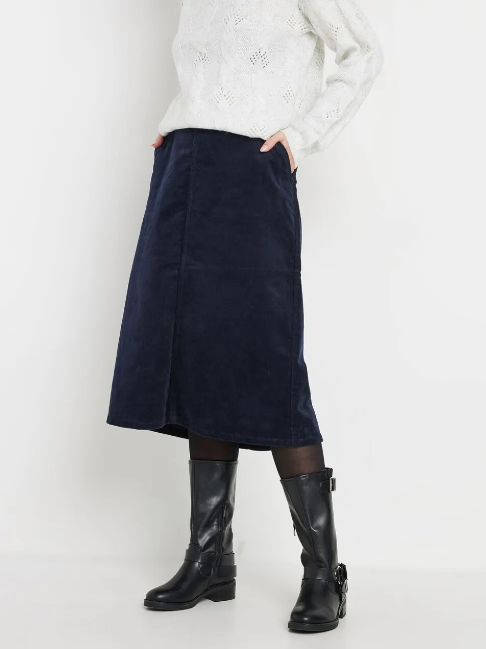 M&Co corduroy volledige midirok