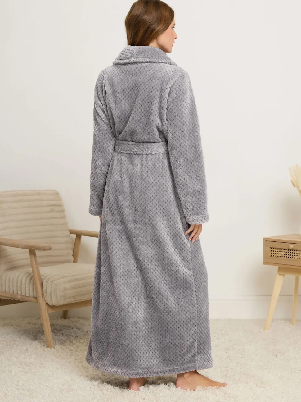 M&Co Honeycomb Shawl Maxi Robe