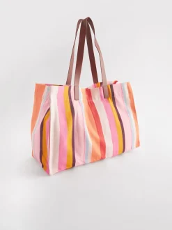 Meerkleurige strepen - Strandtas