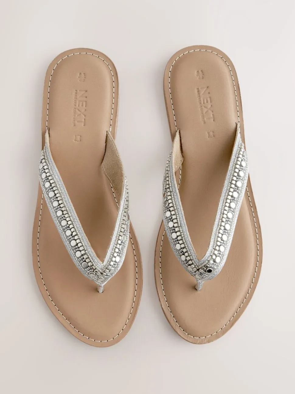 Metallic - Teensandalen met kralen