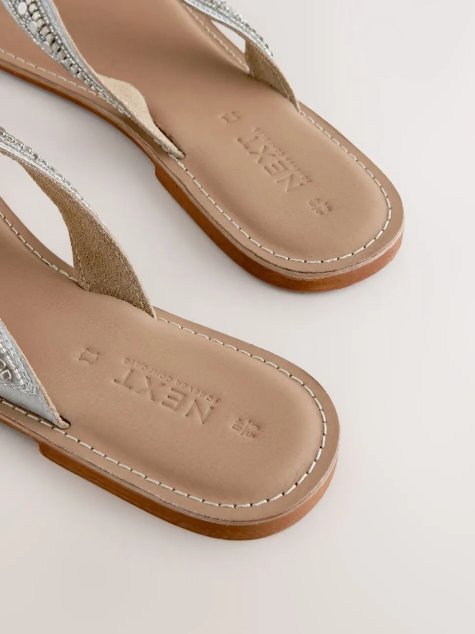 Metallic - Teensandalen met kralen
