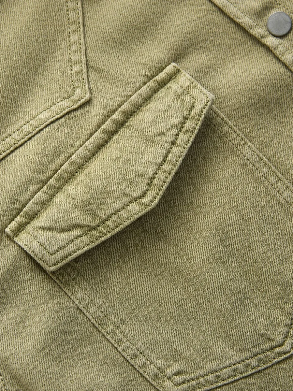Mid Blue and Khaki Green - Oversized Denim Shirts 2 Pack