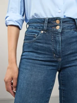 Middenblauw denim - Figuurvormende slim jeans