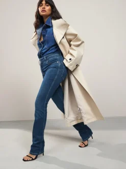 Middenblauw denim - Lift, slim en shape jeans met bootcut