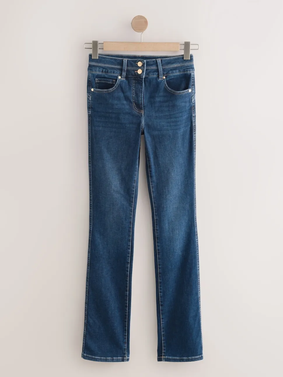 Middenblauw denim - Lift, slim en shape jeans met bootcut