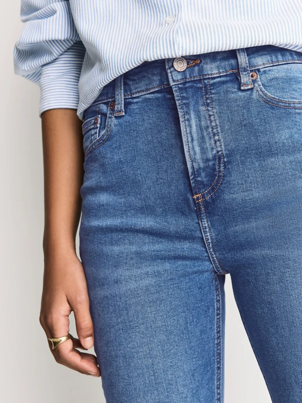 Middenblauw denim - Mid Rise Stretch Bootcut Jeans