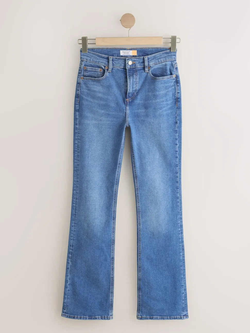 Middenblauw denim - Mid Rise Stretch Bootcut Jeans