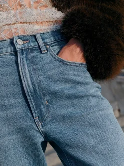 Middenblauw denim - Mom Comfort Jeans met Stretch Column