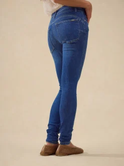 Middenblauwe denim wassing - Skinny jeans met verlengings- en afslankeffect