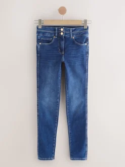 Middenblauwe denim wassing - Skinny jeans met verlengings- en afslankeffect