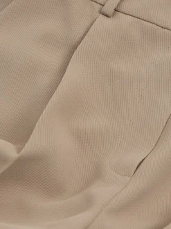 Mink neutraal - Reiss Eden wijde broek van keperstof met elastische tailleband