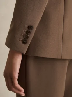 Mink neutraal - Reiss Gabi maatsnit-kostuumblazer met enkele knoopsluiting
