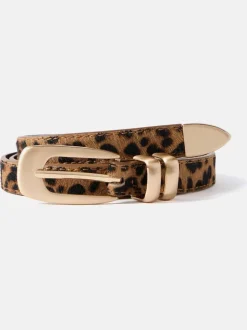 Mint Velvet Leopard Textured Leather Belt