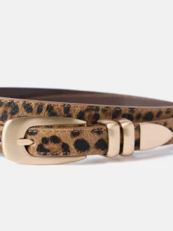 Mint Velvet Leopard Textured Leather Belt