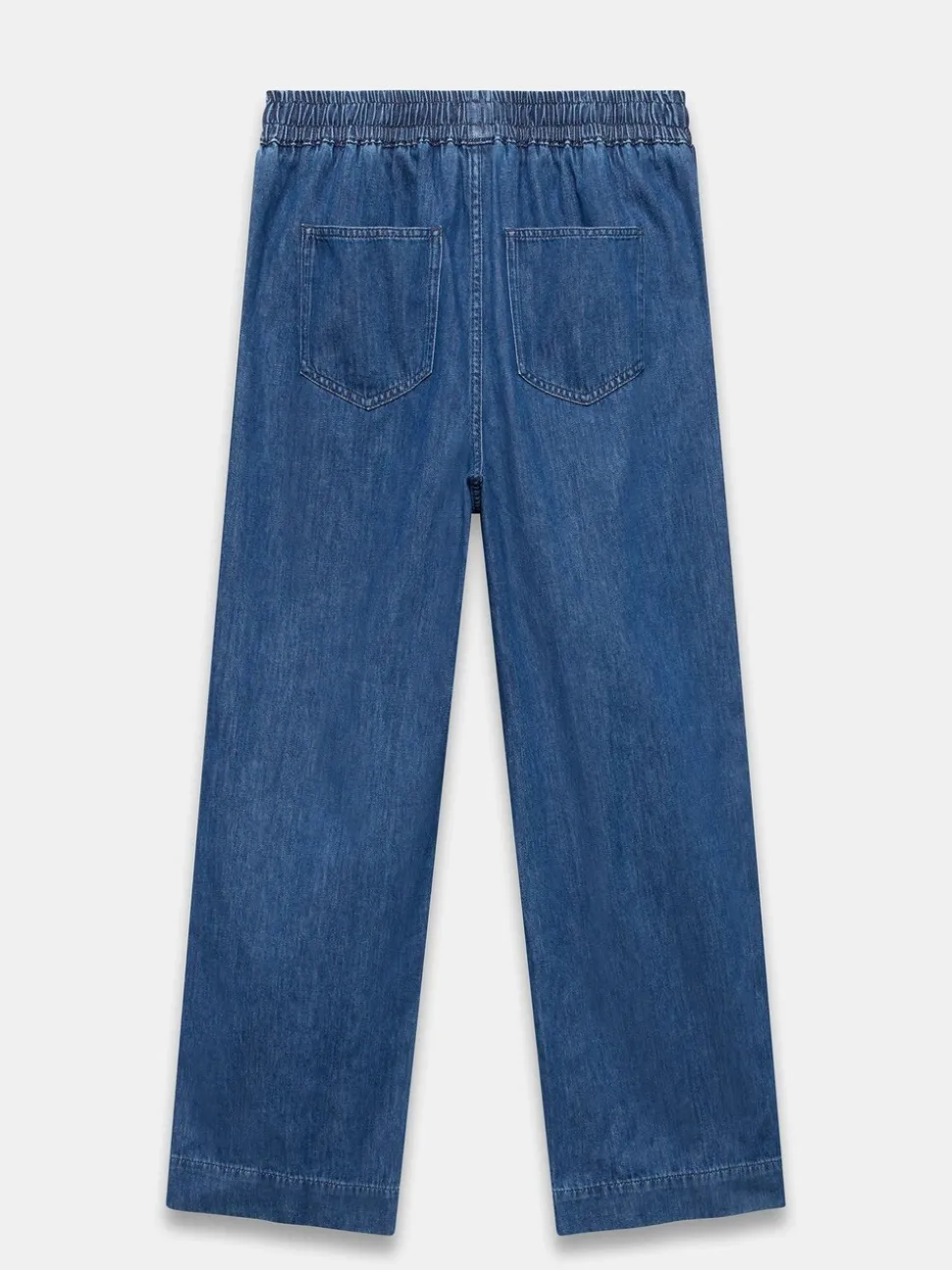 Mint Velvet Tie Waist Side Stripe Wide 100% Cotton Jeans
