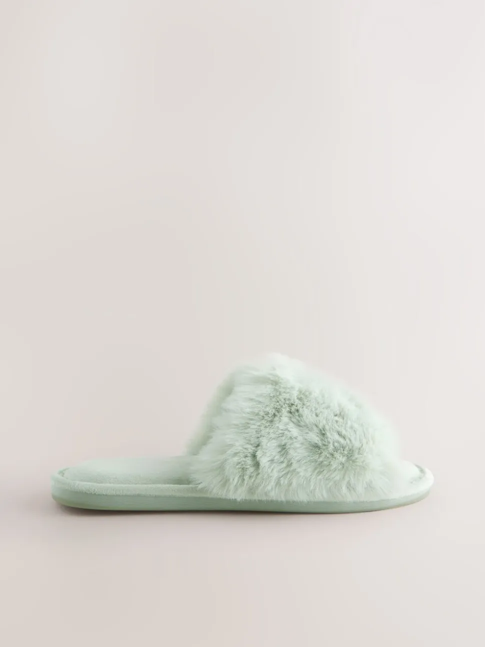 Mintgroen - Faux Fur Lined Slider Slippers