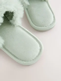 Mintgroen - Faux Fur Lined Slider Slippers