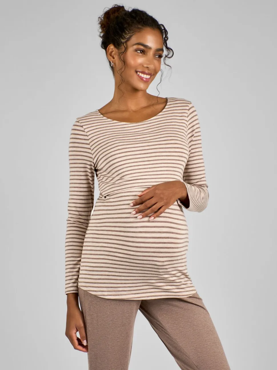 Mokkabruin - JoJo Maman Bébé Maternity & Nursing Star Pyjamas Set