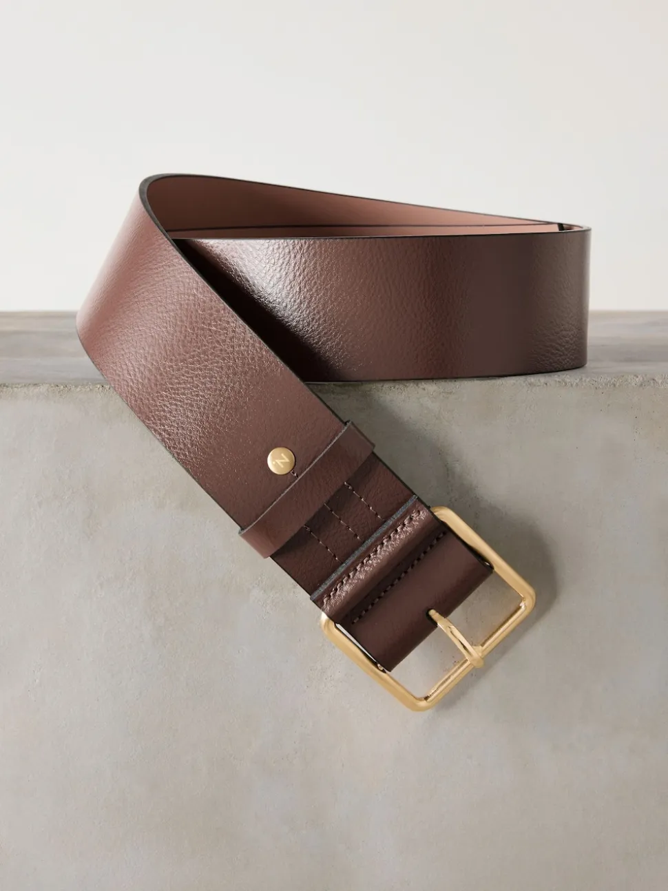 Mokkabruin - N. Premium brede leren riem, Made in Italy
