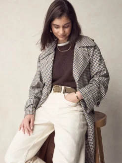 Mokkabruin - N. Premium Made in Italië riem van suède met geweven look