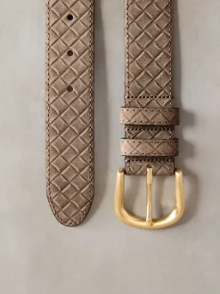 Mokkabruin - N. Premium Made in Italië riem van suède met geweven look