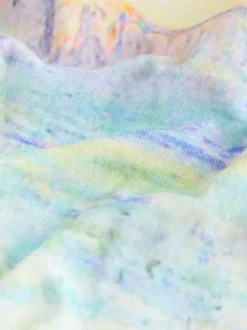 Monet Graphic License - Long Sleeve Washed Effect Raw Seam T-Shirt