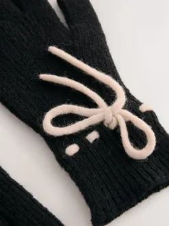 Monochroom - 3D Bows Knitted Gloves 1 Pack