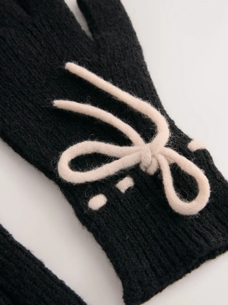 Monochroom - 3D Bows Knitted Gloves 1 Pack