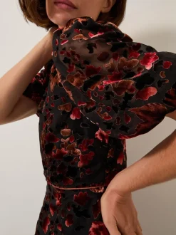 Monsoon Carolyn Midi Devoré Dress