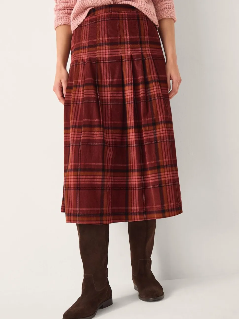 Monsoon Charly Check Midi Skirt
