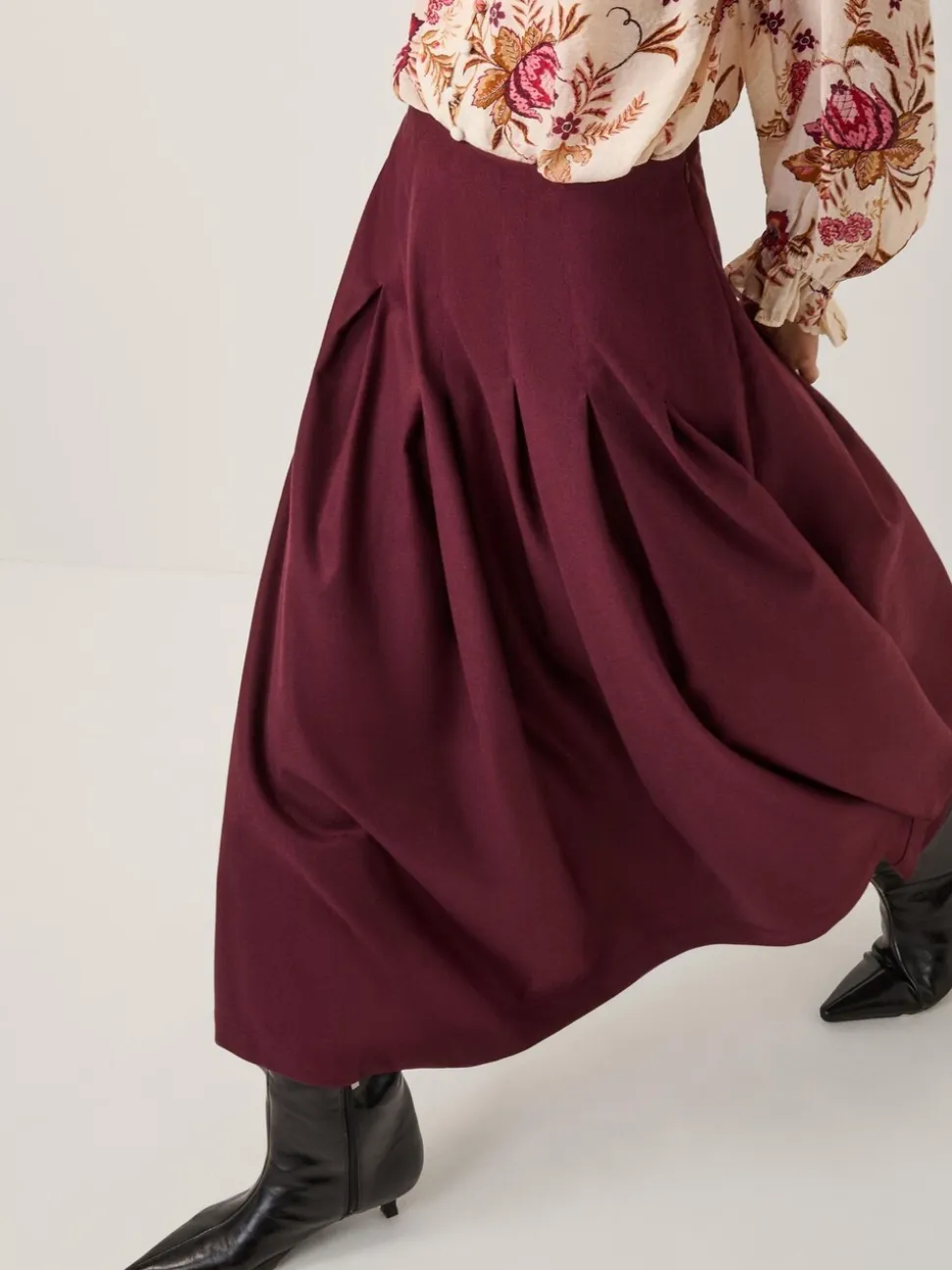 Monsoon Dani Pleat Midi Skirt