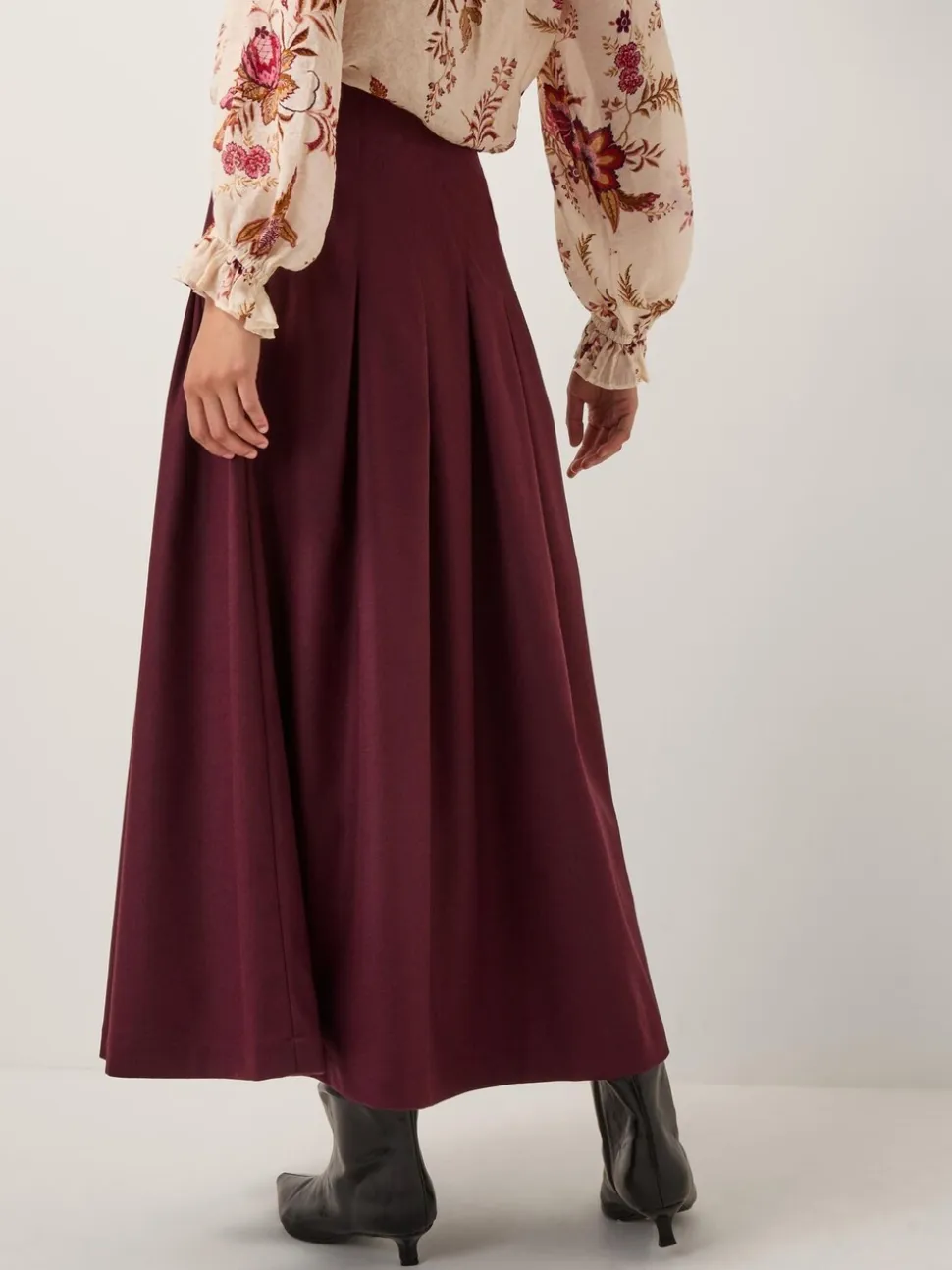 Monsoon Dani Pleat Midi Skirt
