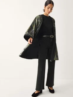 Monsoon Delta Print Velvet Kimono
