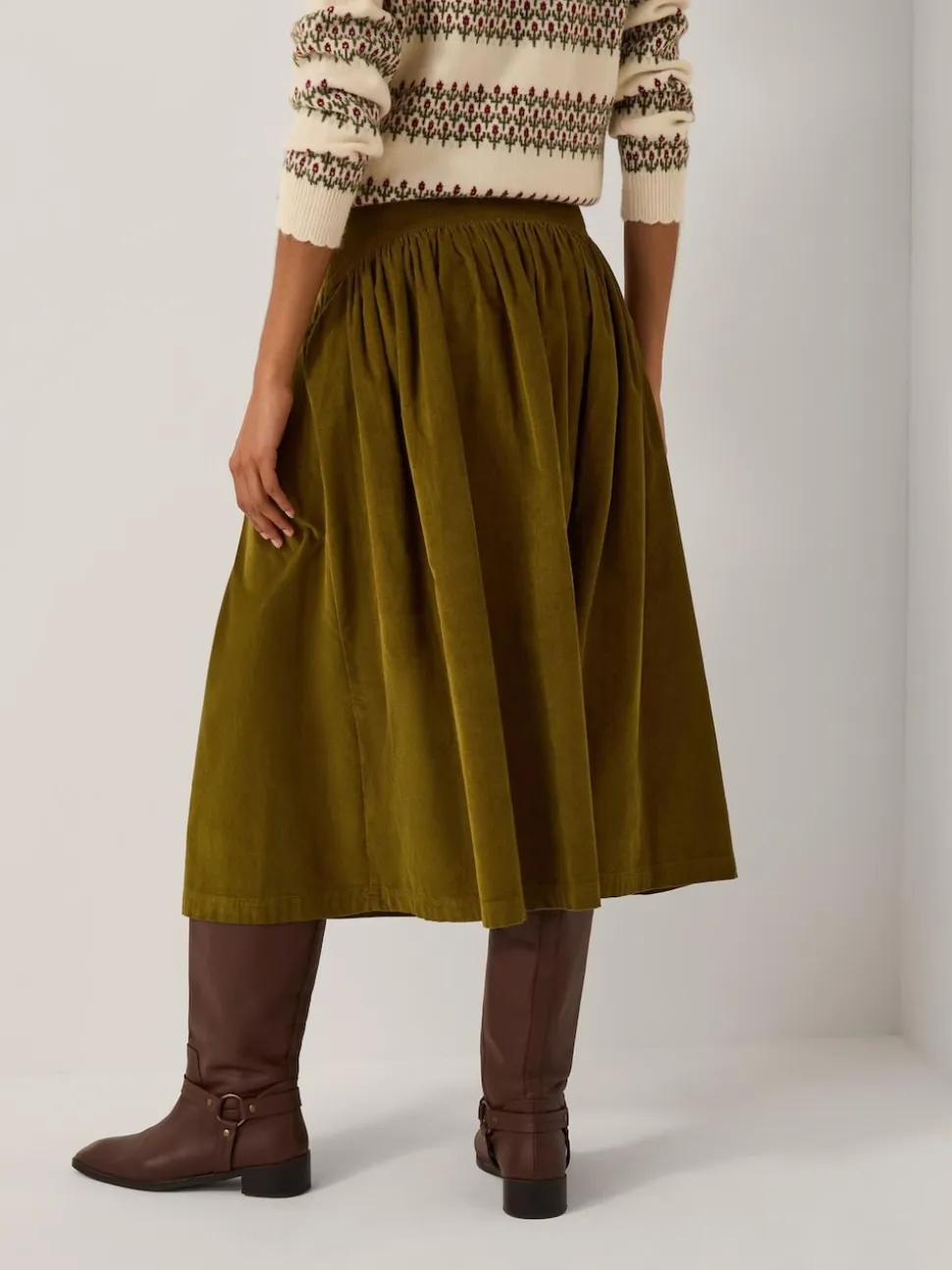 Monsoon Jenny Corduroy Midi Skirt