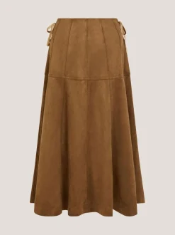 Monsoon Macy Suedette A-Line Midi Skirt