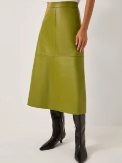 Monsoon Pippa Faux Leather Midi Skirt