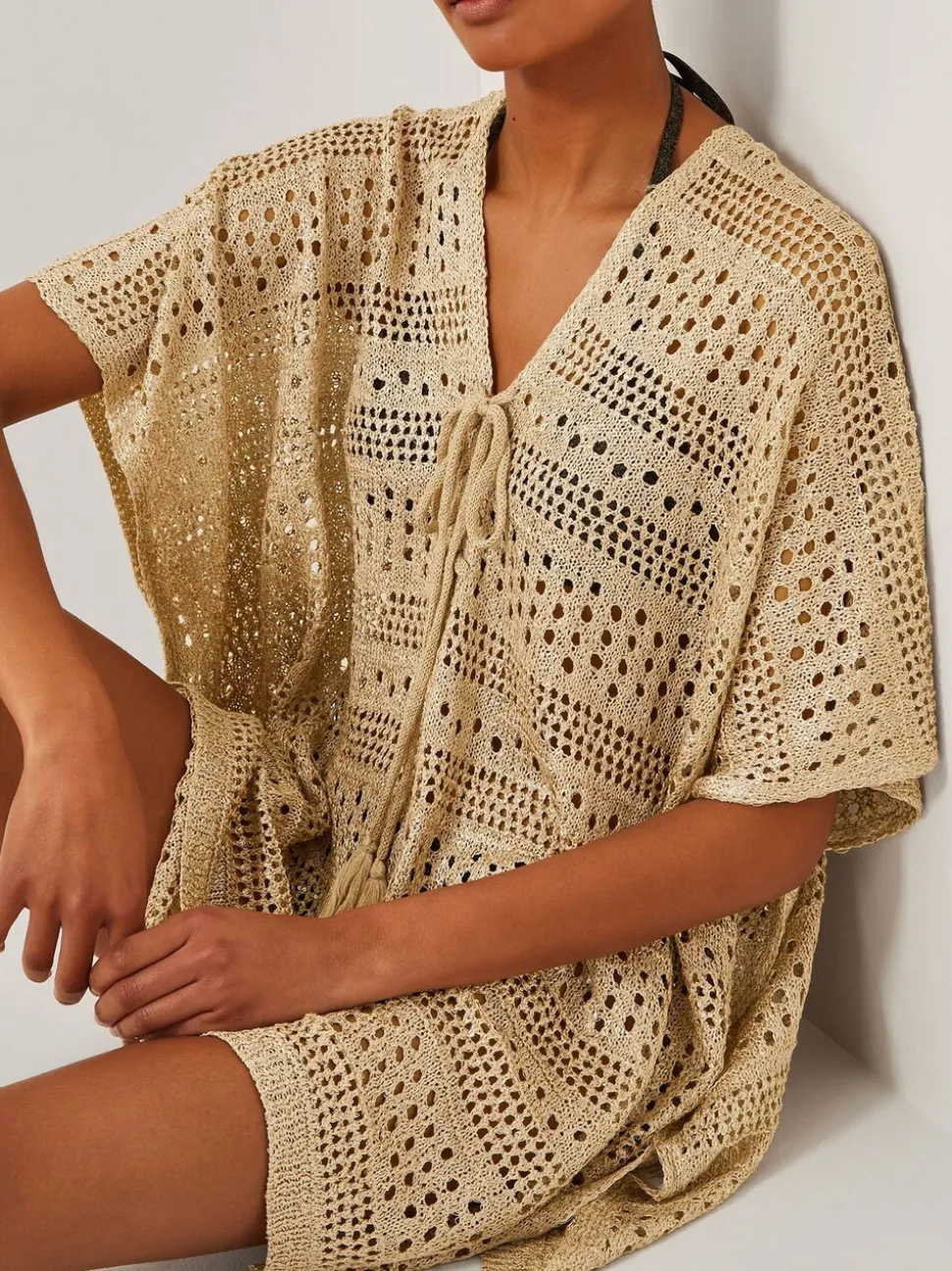 Monsoon Rosa Knit Mini Kaftan