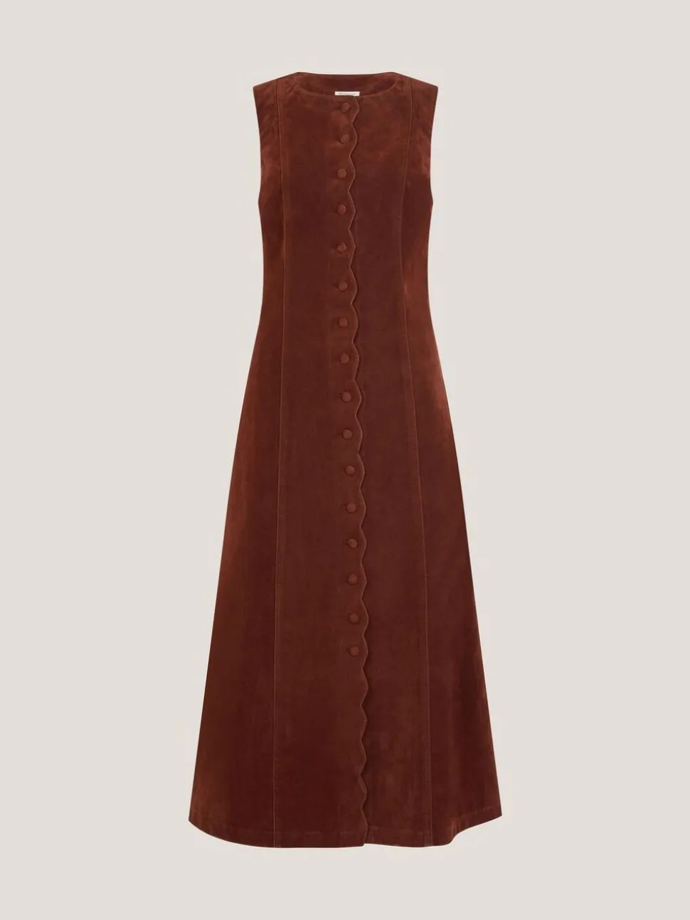 Monsoon Rubi Sleeveless Scallop Midi Dress