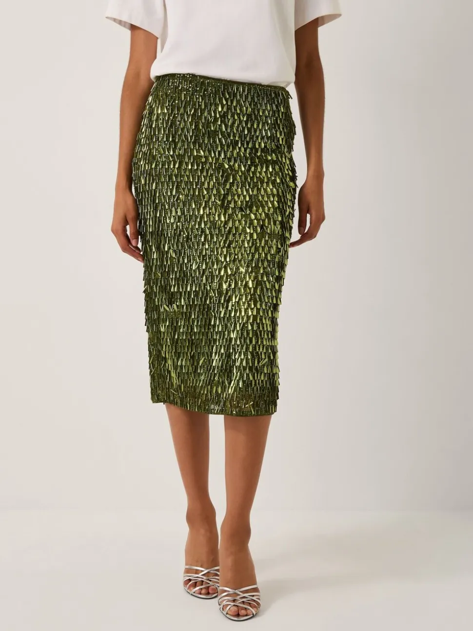 Monsoon Serenity Sequin Midi Skirt