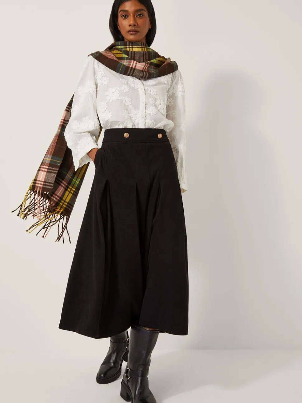Monsoon Shan Stretch Corduroy Midi Skirt
