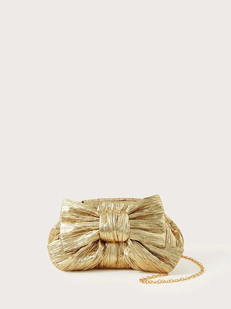 Monsoon Tone Oversized Bow Metallic Bag