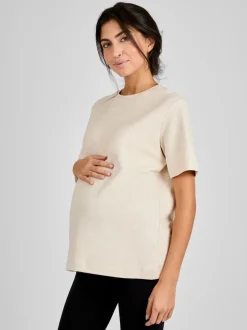 Moutkleurig - JoJo Maman Bébé - Oversized boyfriend zwangerschaps-T-shirt